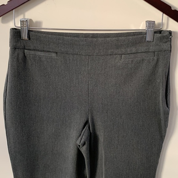 Talbots charcoal flat front side zip button close tailored career Trouser SZ 6P - Picture 2 of 13